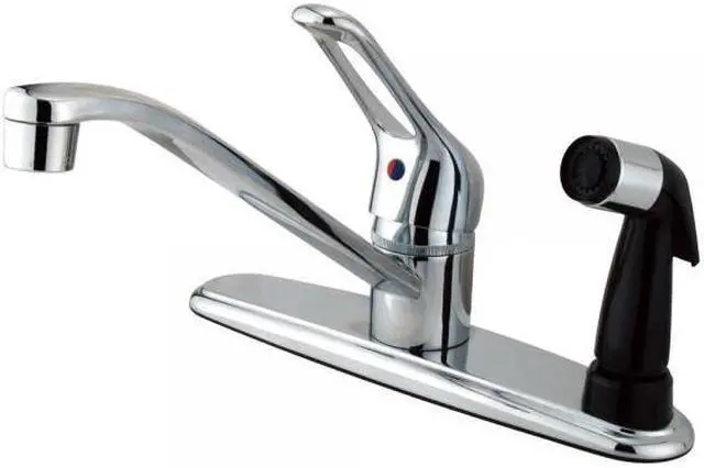 Main image of Single Handle Kitchen Faucet With Black Sprayer