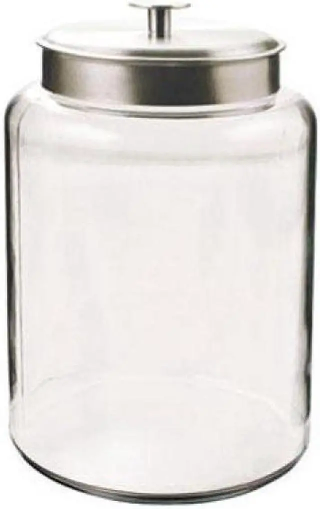 Main image of 2.5 Gallon Montana Jar with Brushed Aluminum Metal Cover. Clear 95507