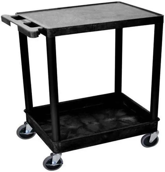 Alt view image 6 of 9 - Luxor STC21-B - Flat Top and Tub Bottom Shelf Cart