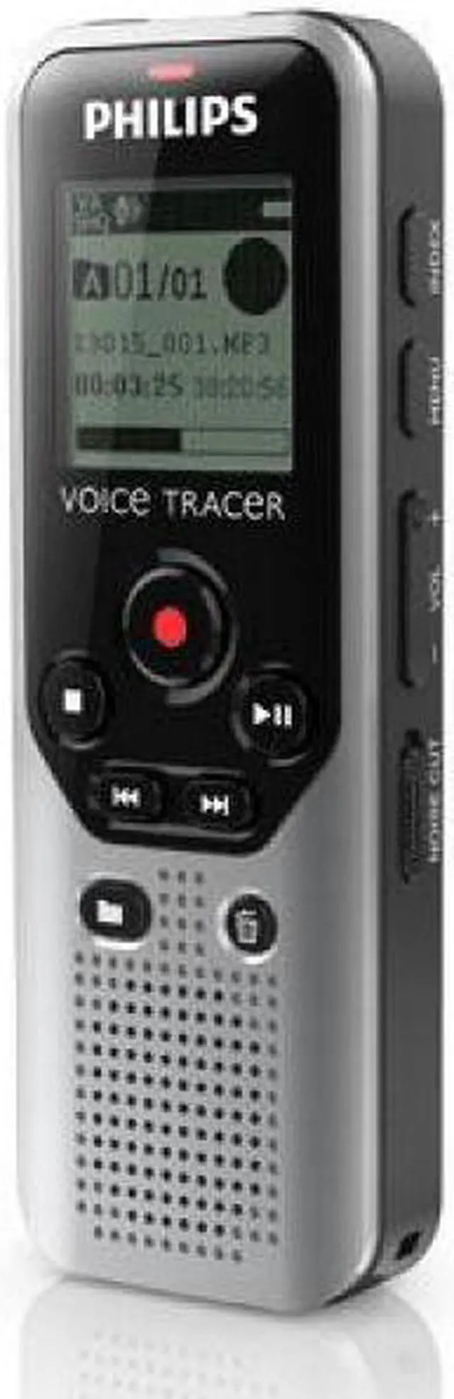 Alt view image 2 of 5 - Philips Voice Tracer DVT1200 4GB Digital Voice Recorder - 4 GB Flash Memory - 1.3" LCD - Headphone - 270 HourspeaceRecording Time - Portable