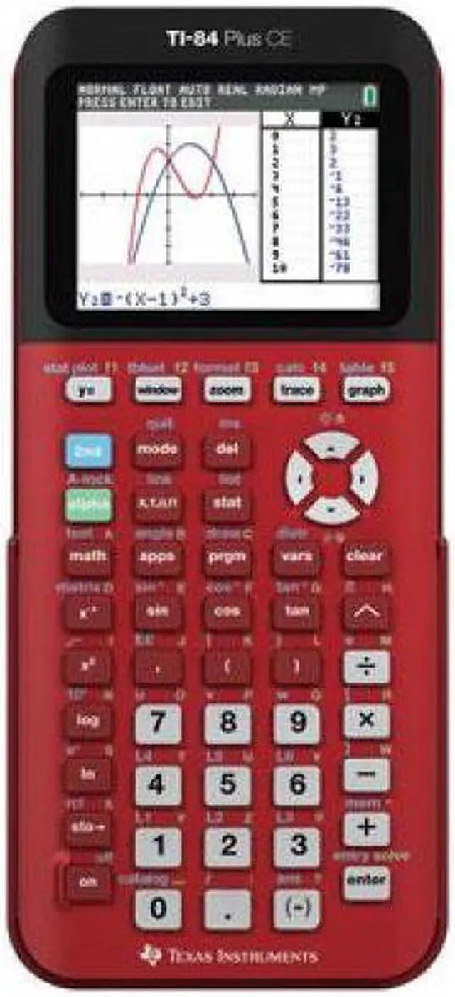 Alt view image 2 of 9 - Texas Instruments TI-84 Plus CE Graphing Calculator - Radical Red