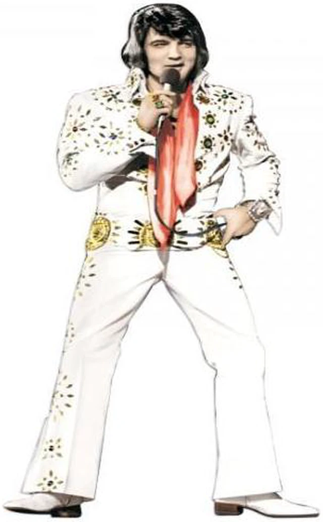 Alt view image 3 of 6 - Elvis Presley-White Jumpsuit Lifesized Standup