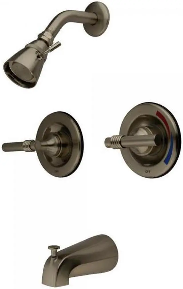 Main image of Kingston Brass KB668ML Tub and Shower , Faucet, Satin Nickel