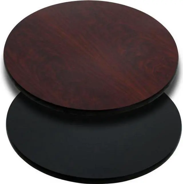 Alt view image 3 of 9 - Flash Furniture 36" Round Table Top with Black or Mahogany Reversible Laminate Top