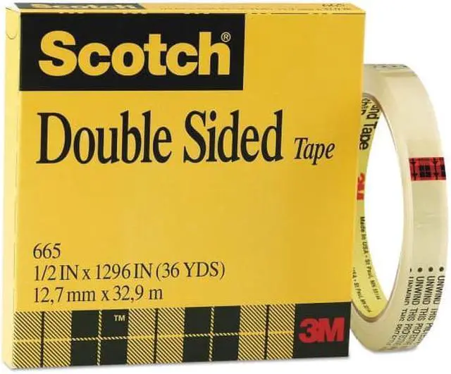 Alt view image 4 of 12 - Scotch Double-Sided Tape, 3" Core, 0.5" X 36 Yds, Clear 665121296