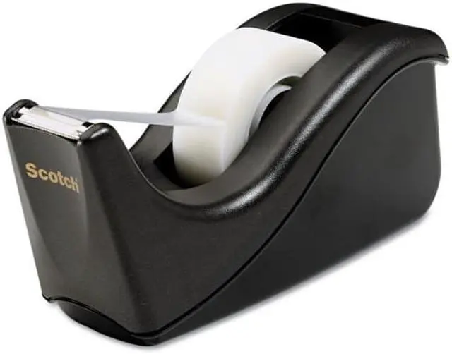 Alt view image 7 of 13 - 3M C60BK Value Desktop Tape Dispenser  1 in.core  Two-Tone Black