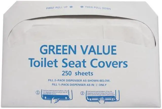 Alt view image 2 of 5 - GEN Half-Fold Toilet Seat Covers White 14 3/4 x 16 1/2 5000/Carton GVTSC5000