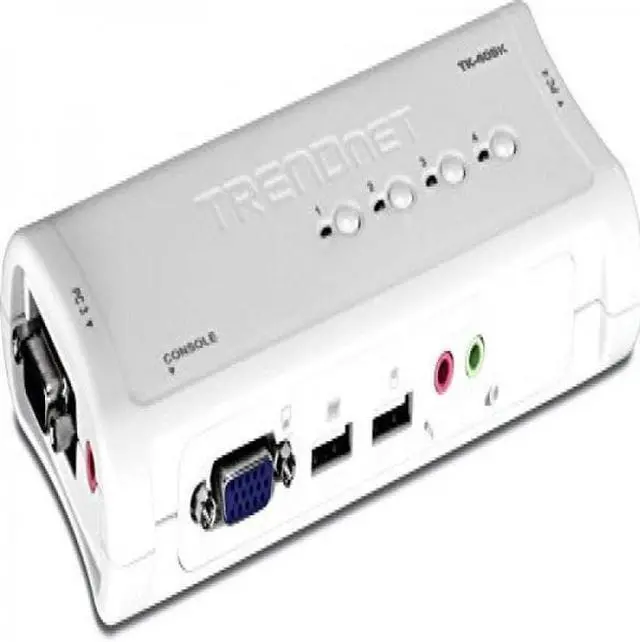 Alt view image 2 of 12 - TRENDnet 4-Port USB KVM Switch and Cable Kit with Audio, TK-409K