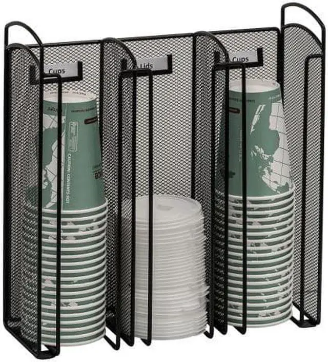 Alt view image 7 of 20 - Safco Onyx Mesh Cup and Lid Holder, Black-BL