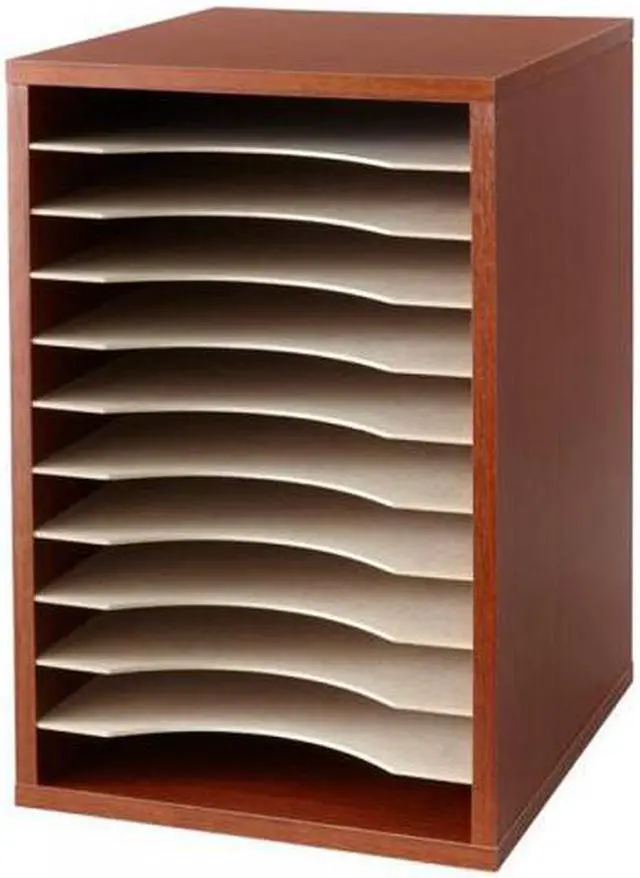 Main image of Wood Desktop Literature Sorter, 11 Sections 10 5/8 X 11 7/8 X 16, Cherry