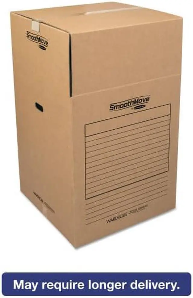Alt view image 2 of 16 - Bankers Box SmoothMove Wardrobe Boxes 24l x 24w x 40h Kraft/Blue 3/Carton