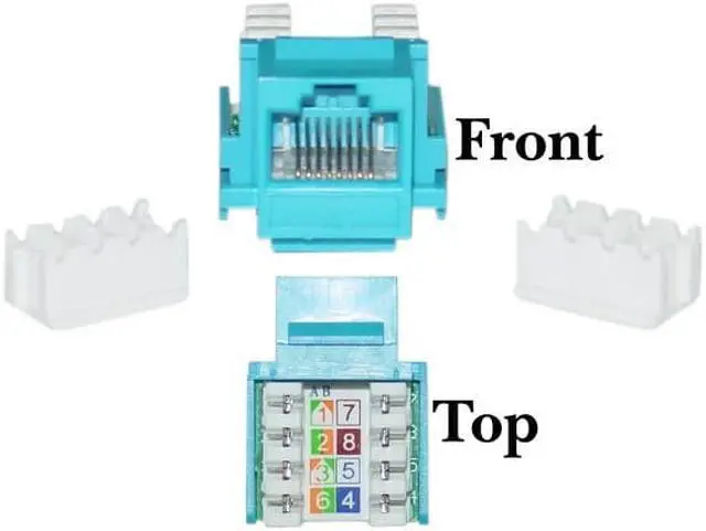 Alt view image 2 of 3 - Cable Wholesale Cat 6 Keystone Jack, RJ45 Female to 110 Punch Down - Blue