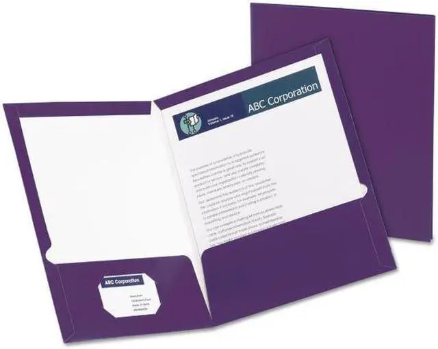 Alt view image 7 of 13 - Oxford High Gloss Laminated Paperboard Folder 100-Sheet Capacity Purple 25/Box