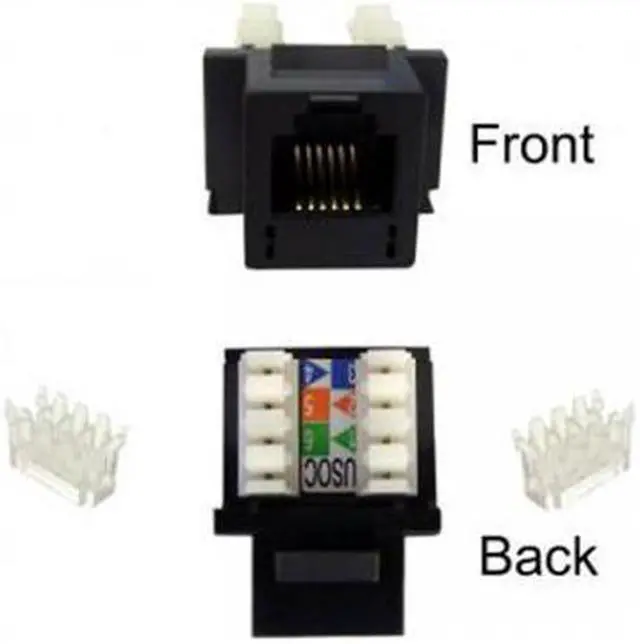 Alt view image 3 of 4 - Cable Wholesale Keystone Insert, Phone / Data Jack, RJ11 / RJ12 Female to 110 Type Punch Down - Black