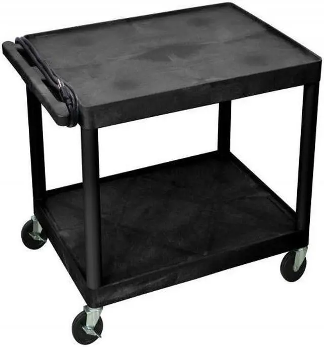 Alt view image 4 of 9 - Luxor LP27E-B 2 Shelves AV Carts Black
