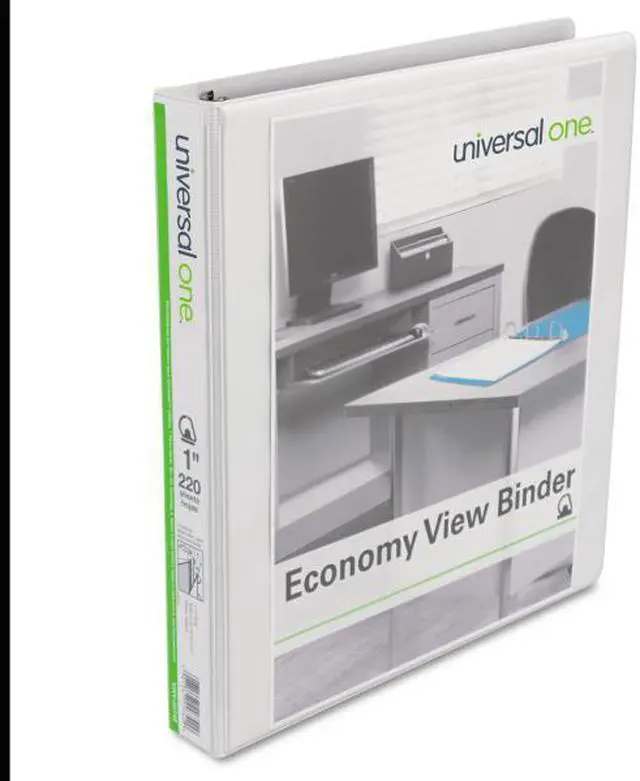 Alt view image 2 of 18 - UNIVERSAL Slant-Ring Economy View Binder 1" Capacity White 4 per Pack 20742PK