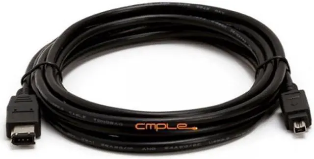 Main image of Cmple - IEEE-1394 FireWire iLink DV Cable 6P-4P M/M -10ft (BLACK)
