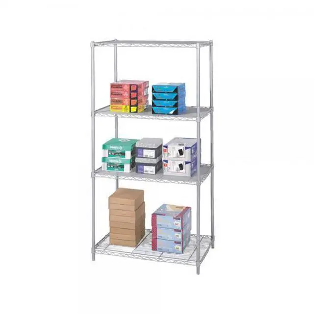 Main image of Safco 5288GR Industrial Wire Shelving - Four-Shelf - 36w x 24d x 72h - Metallic Gray