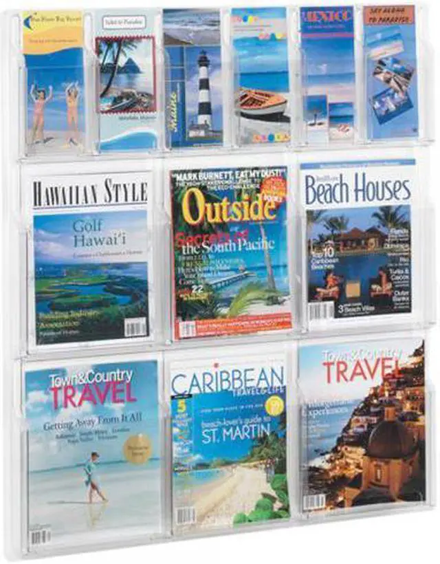 Alt view image 4 of 20 - Safco Reveal Clear Literature Displays 12 Compartments 30w x 2d x 34-3/4h Clear