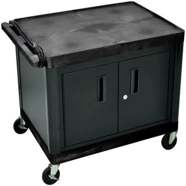 Alt view image 2 of 7 - Luxor A/V Cart with Locking Cabinet 27" H
