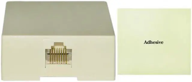 Main image of Cable Wholesale Phone Surface Mount Jack, Ivory, RJ45, Data / Voice, 8P8C (8 Pin 8 Conductor), not network