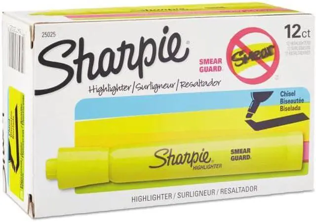 Alt view image 2 of 16 - Sharpie Accent Tank Style Highlighter Chisel Tip Fluorescent Yellow Dozen 25025