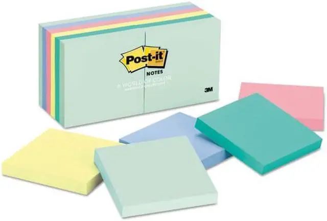 Alt view image 4 of 20 - Post-it Original Pads in Marseille Colors 3 x 3 100-Sheet 12/Pack 654AST