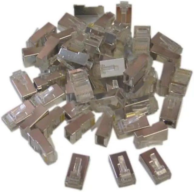 Main image of Cable Wholesale RJ45 CAT5E (8P8C) Crimp Connector Shielded (50 Pcs Per Bag)