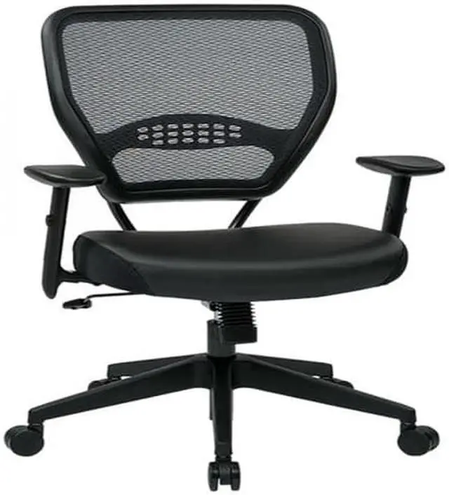 Alt view image 10 of 12 - Office Star 5700E - Space Seating Professional Dark Air Grid Back Managers Chair with Black Eco Leather Seat