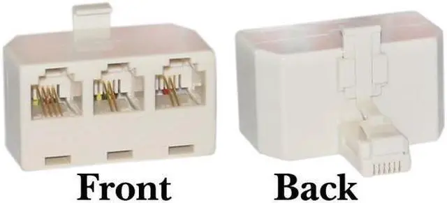 Alt view image 2 of 4 - Cable Wholesale RJ11-RJ12, Line 1, Line 2, Line 1 + 2, 1 Plug to 3 Jack T Adaptor
