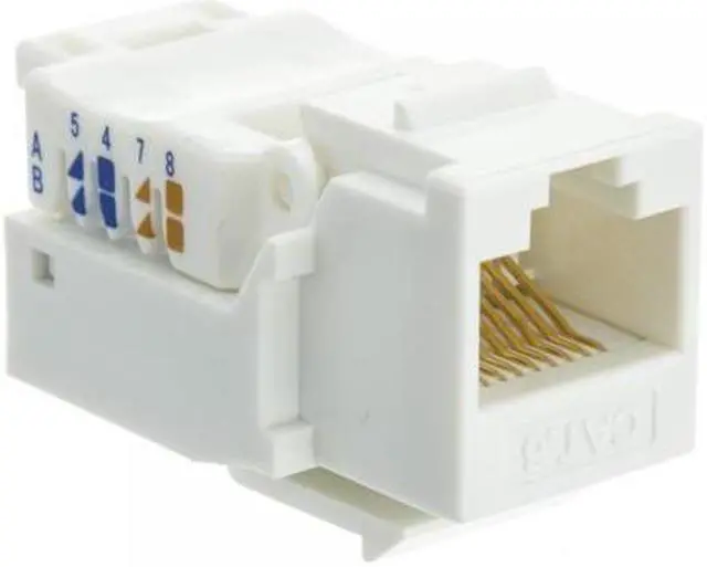 Alt view image 2 of 3 - Cable Wholesale Cat 6 Keystone Jack, White, Toolless, RJ45 Female