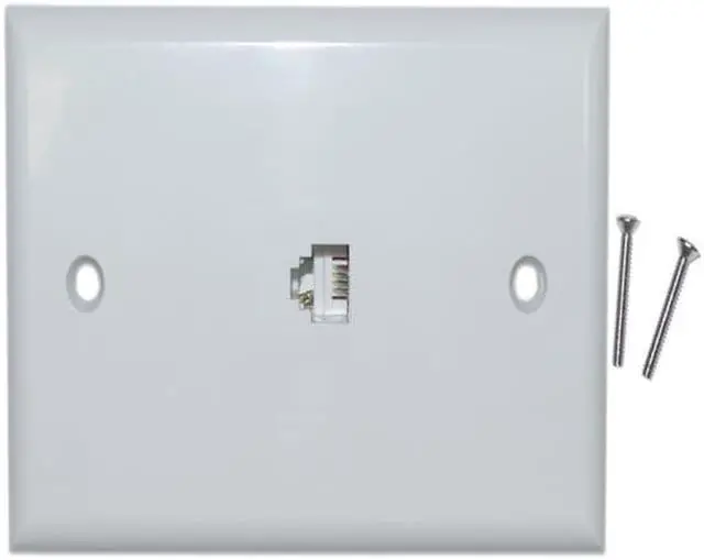 Alt view image 2 of 3 - Cable Wholesale Telephone Wall Plate RJ11 4C White Smooth