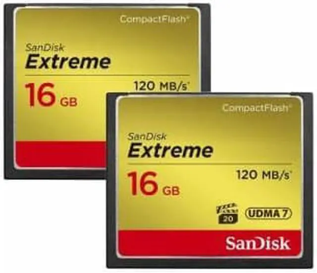 Alt view image 2 of 8 - SanDisk 16GB Extreme Compact Flash Card 2 Pack (120MB/s)