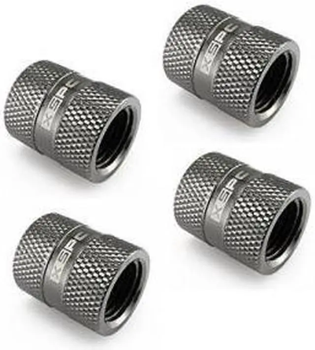 Main image of XSPC G1/4 Female to Female Rotary Fitting, Black Chrome, 4-pack