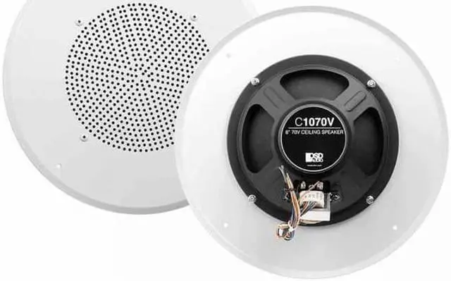 Alt view image 7 of 12 - OSD Audio C1070V 8-inch 70V Commercial In-Ceiling Speaker, White