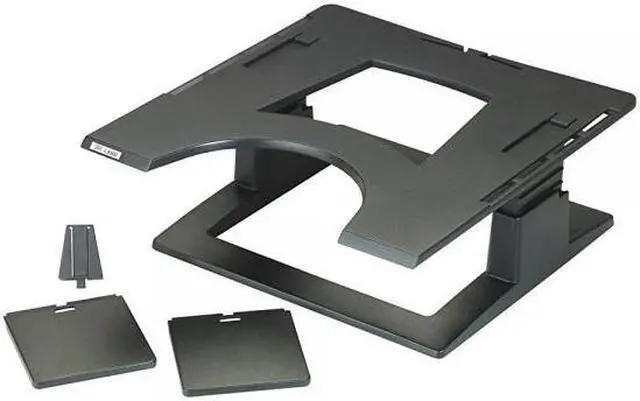 Main image of 3M Adjustable Laptop Stand, Raise Screen Height to Reduce Neck Strain, 3 Height Adjustment, Large Platform for Docking Station, Non-Skid Base Keeps Laptop Secure, Cable Management, Black (LX500)