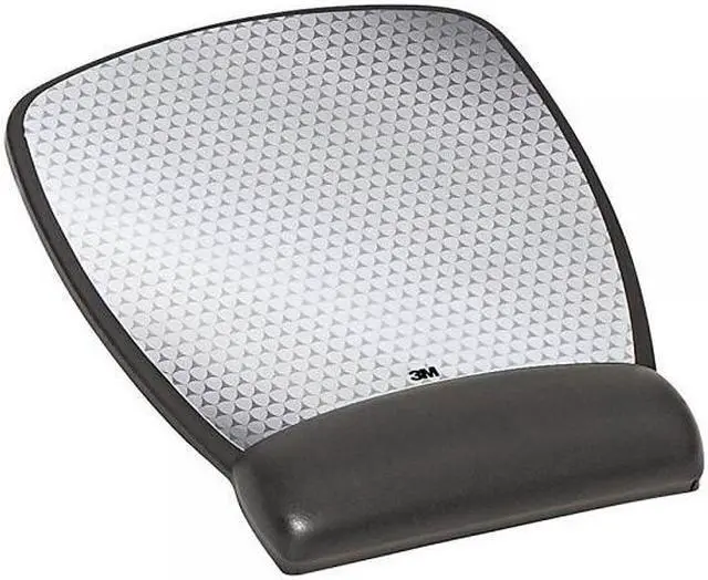 Main image of 3M Compact Mouse Pad with Gel Wrist Rest, Black Leatherette, Antimicrobial  Product Protection   (MW309LE)