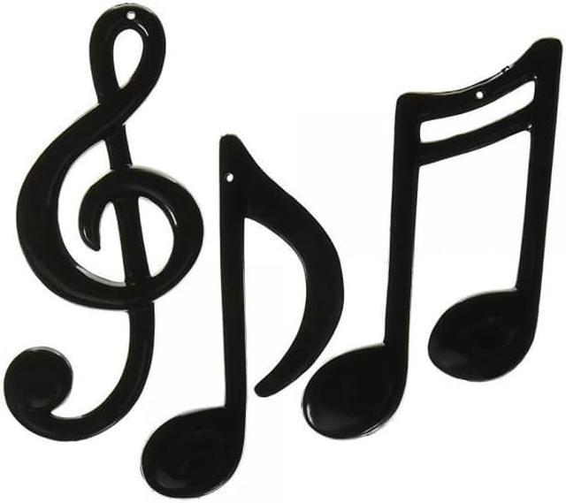 Molded Plastic Musical Notes (black) (3/Pkg)