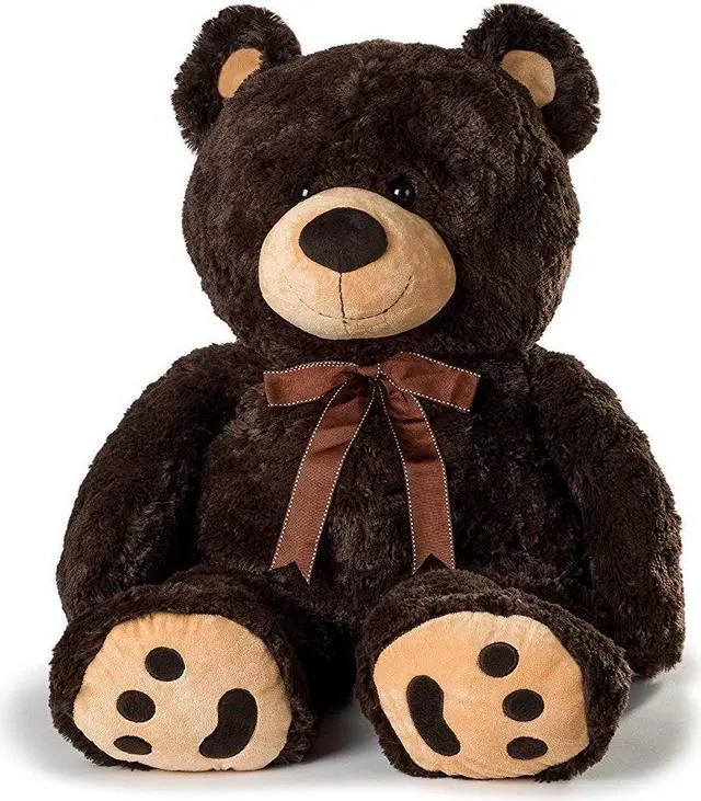 Alt view image 2 of 5 - Joon Huge Teddy Bear With Ribbon - Dark Brown