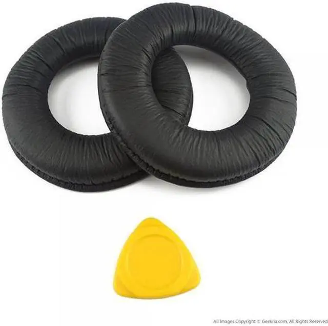 Alt view image 7 of 11 - Geekria QuickFit Leatherette  Replacement Ear Pads for SONY MDR-V500DJ, MDR-V500 Headphones Earpads, Headset Ear Cushion Repair Parts (Black)