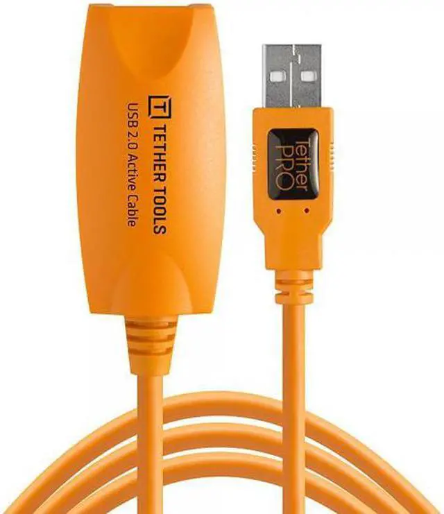 Alt view image 3 of 13 - Tether Tools TetherPro 16' USB 2.0 Active Extension Cable, Orange #CU1917