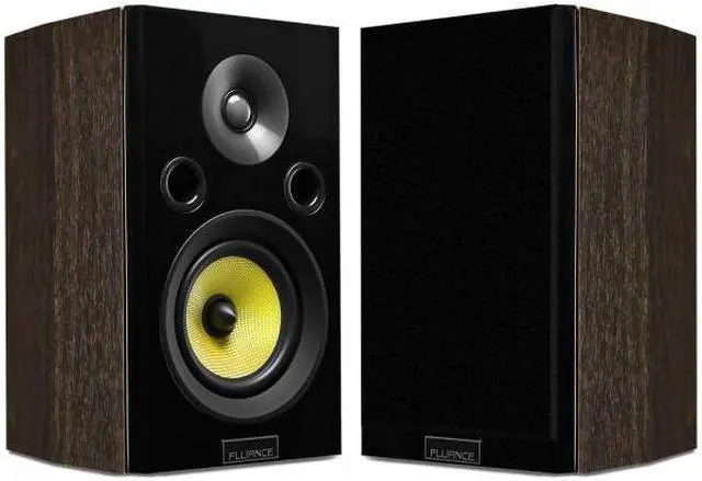 Alt view image 4 of 11 - Fluance Signature HiFi 2-Way Bookshelf Surround Sound Speakers for 2-Channel Stereo Listening or Home Theater System  - Natural Walnut/Pair (HFSW)