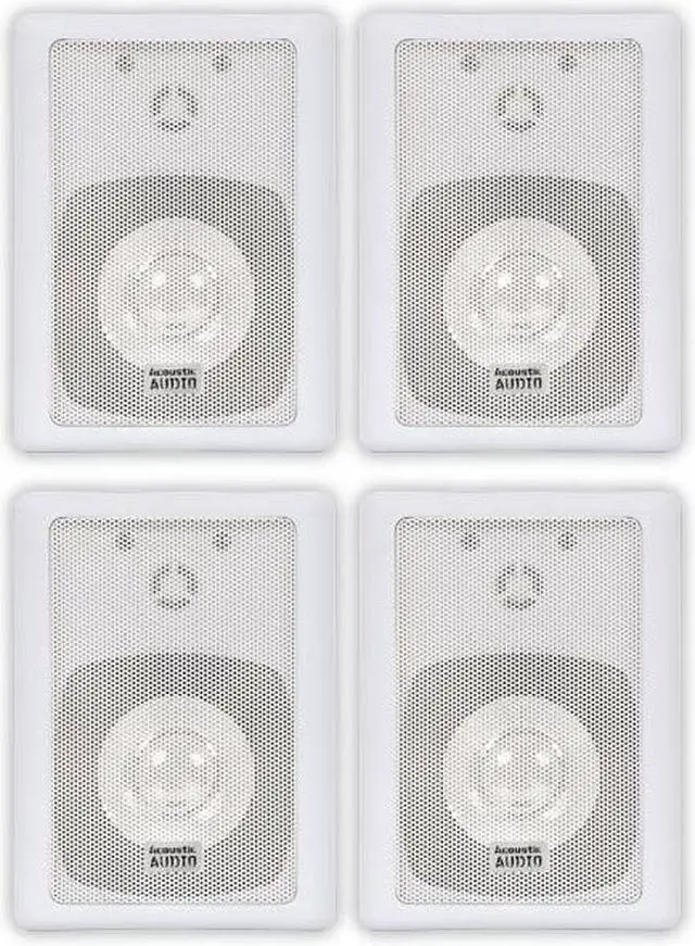 Alt view image 8 of 10 - Acoustic Audio 151W Indoor Outdoor 2 Way Speakers 1200 Watt White 2 Pair Pack 151W-2Pr