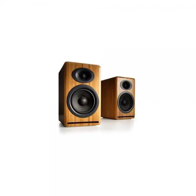 Alt view image 5 of 17 - Audioengine P4 Premium Passive Bookshelf Speakers - Pair (Bamboo)