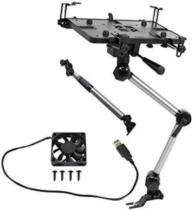 Alt view image 6 of 15 - Mobotron MS-426B Standard Car iPad Laptop Mount Holder Stand with USB cooling fan, Supporting Brace, and Screen Stabilizers