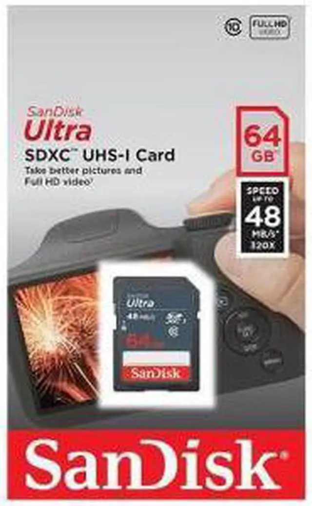 Alt view image 2 of 2 - SanDisk Ultra 64GB Class 10 SDXC UHS-1 Memory Card up to 48MB/s - SDSDUNB-064G