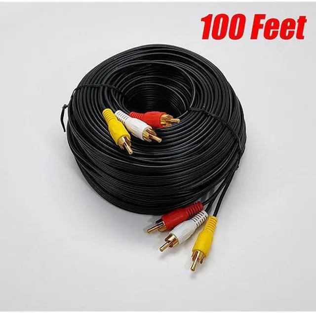 Main image of iMBAPrice (100 Feet) Long 3RCA Composite Video Audio A/V AV Cable - Gold Plated