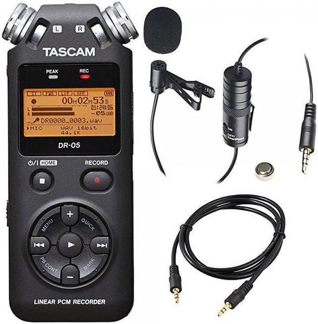 Tascam DR-05 (Version 2) Portable Handheld Digital Audio Recorder (Black)  with Deluxe accessory bundle