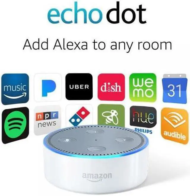 Alt view image 7 of 19 - Amazon Echo Dot - White