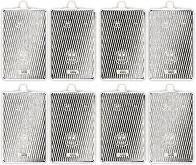 Alt view image 8 of 10 - Acoustic Audio 251W Indoor Outdoor 3 Way Speakers 1600 Watt White 4 Pair Pack 251W-4Pr